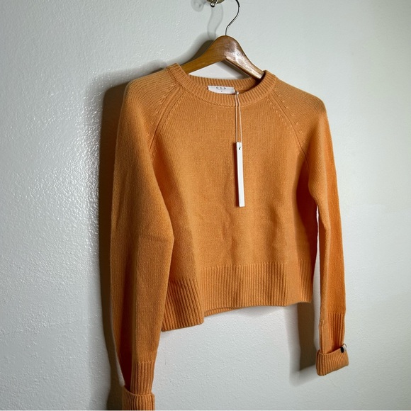 NWT One Grey Day 100% Cashmere Blakely Crew Neck Sweater Orange Size  Small - Picture 5 of 16